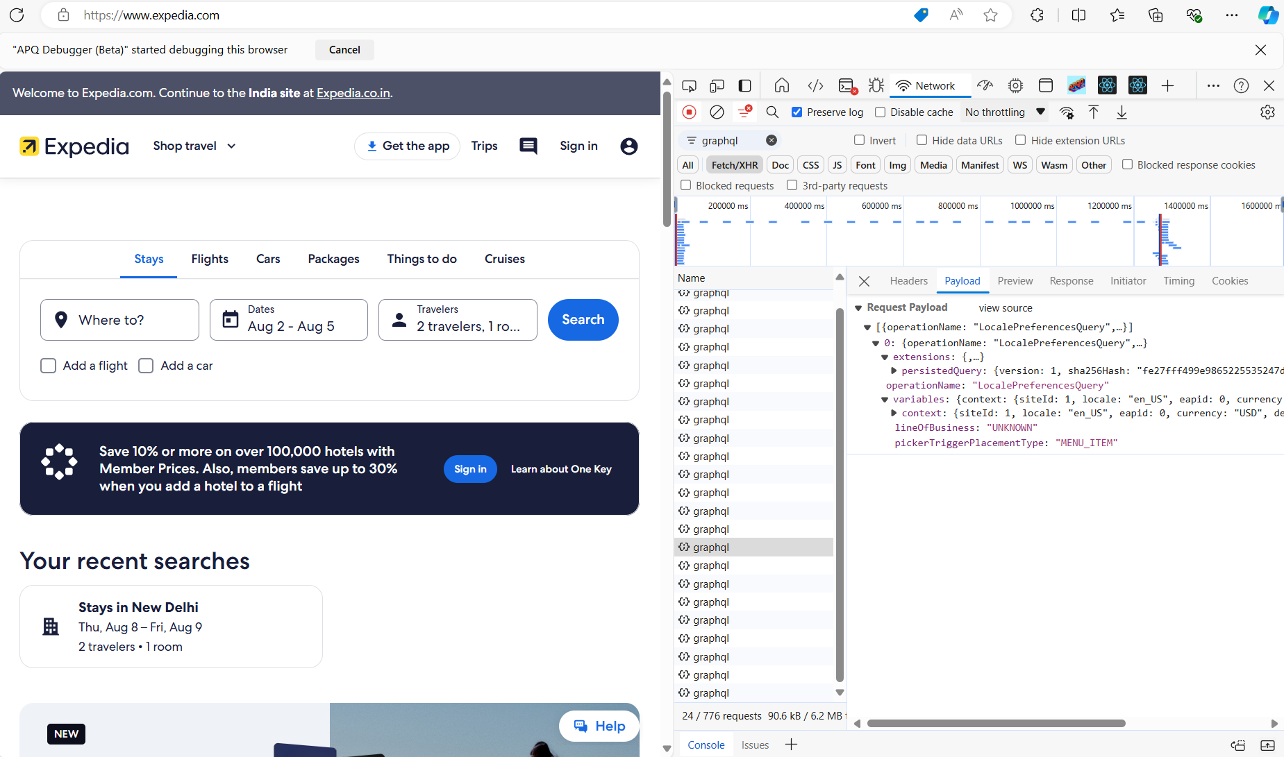 Example of apq query using cached hash